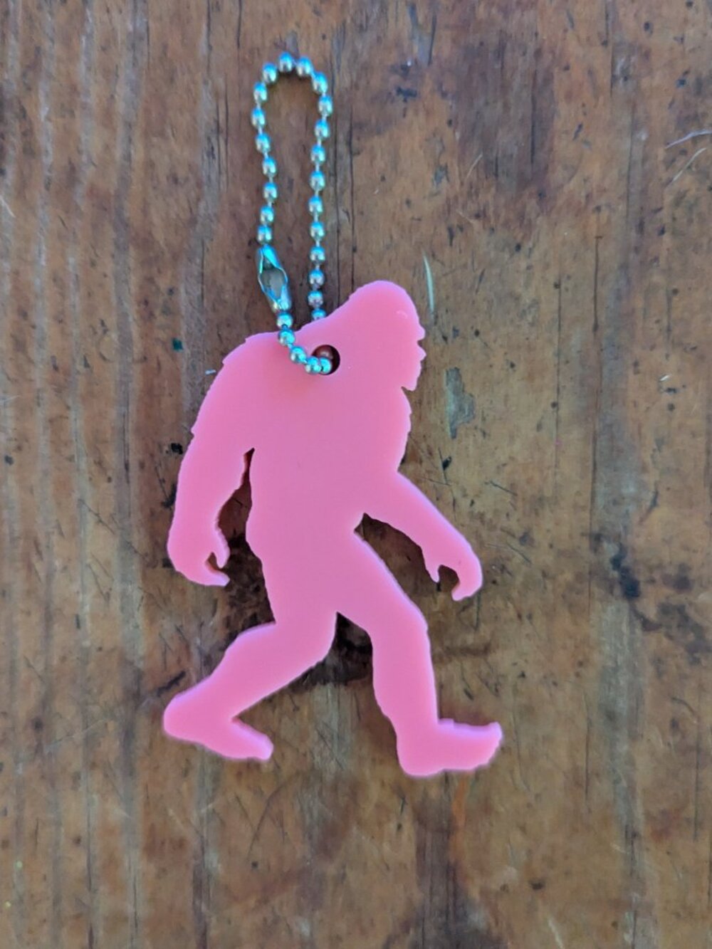 Acrylic Bigfoot - Sasquatch Keychain NWT - Pink